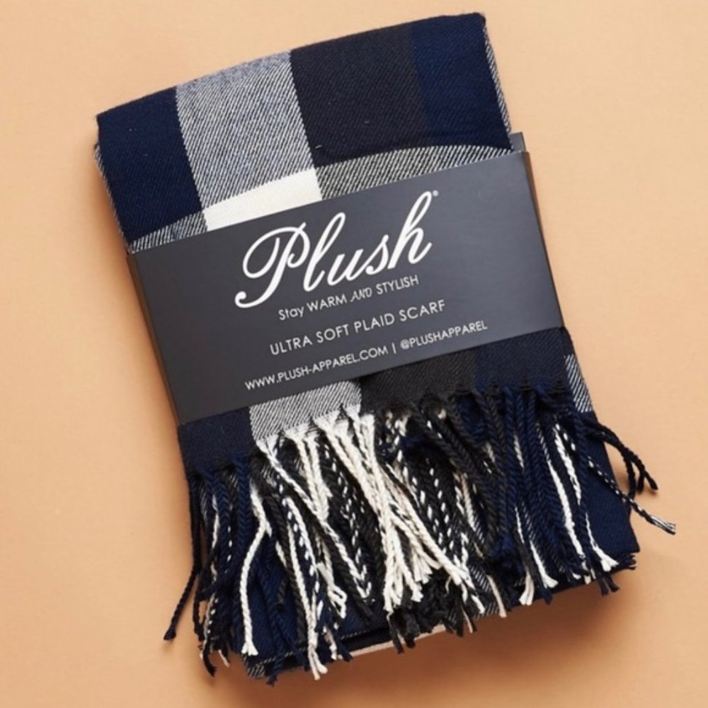 PLUSH Ultra Soft Plaid Scarf